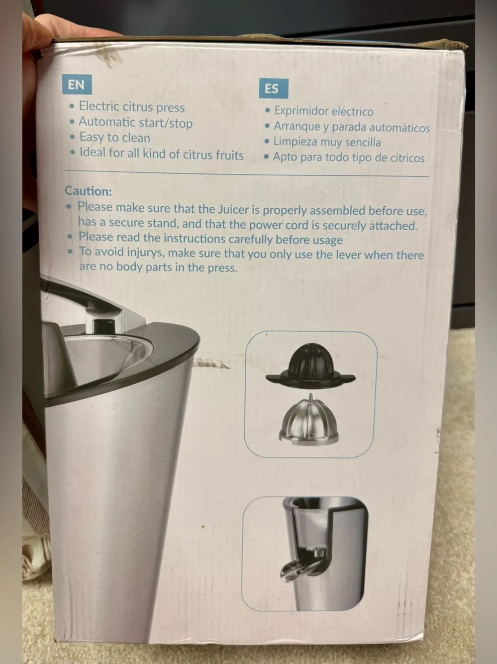 Leben Lang Stainless Silver Electric Citrus Juicer - High Yield